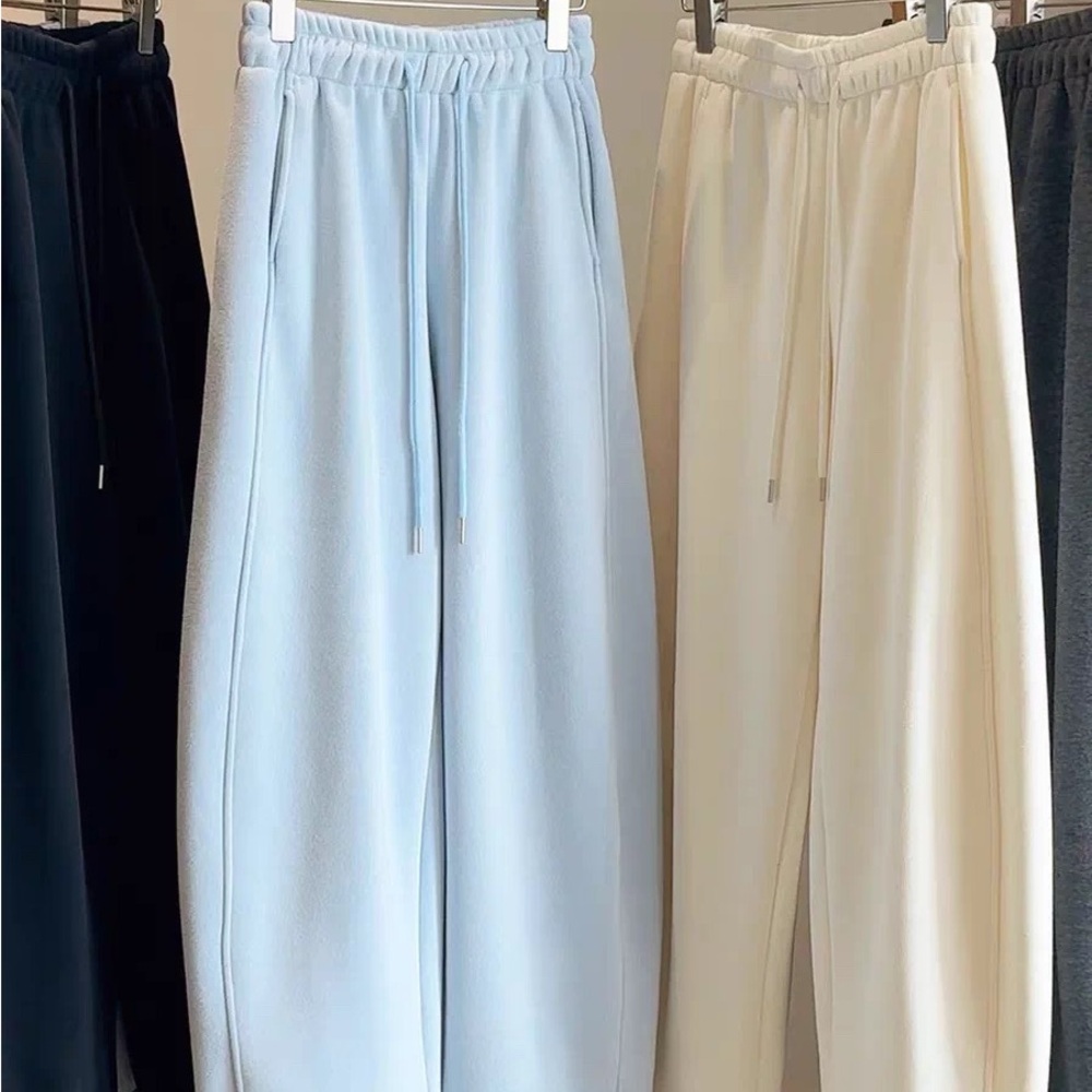 Elegant Cream and Light Blue Women's Joggers